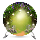 Magie Wald Blumen Schmetterling Runden Hochzeit Hintergrund